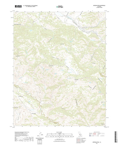 United States Geological Survey Hepsedam Peak, CA (2021, 24000-Scale) digital map