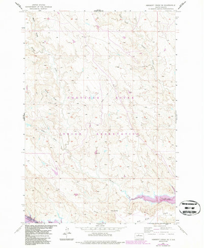 United States Geological Survey Herbert Creek SE, SD (1956, 24000-Scale) digital map