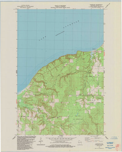 United States Geological Survey Herbster, WI (1984, 24000-Scale) digital map