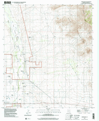 United States Geological Survey Hereford, AZ (1996, 24000-Scale) digital map