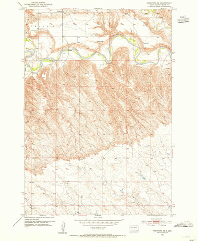 United States Geological Survey Hereford SE, SD (1953, 24000-Scale) digital map