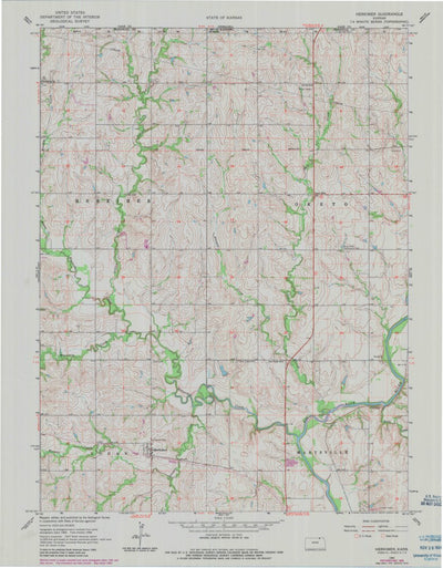 United States Geological Survey Herkimer, KS (1966, 24000-Scale) digital map