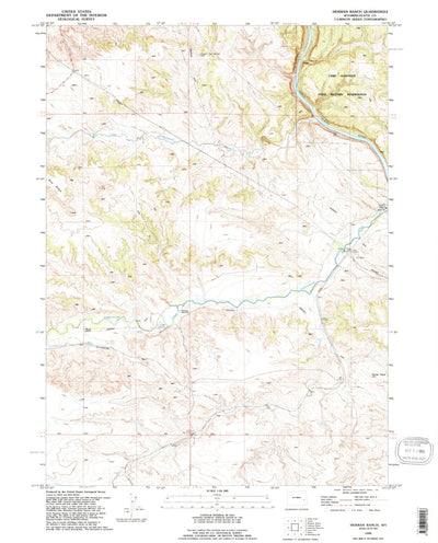 United States Geological Survey Herman Ranch, WY (1990, 24000-Scale) digital map