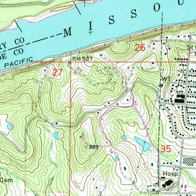 United States Geological Survey Hermann, MO (1974, 24000-Scale) digital map