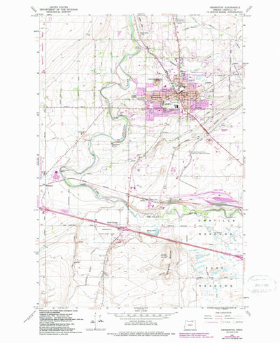 United States Geological Survey Hermiston, OR (1962, 24000-Scale) digital map