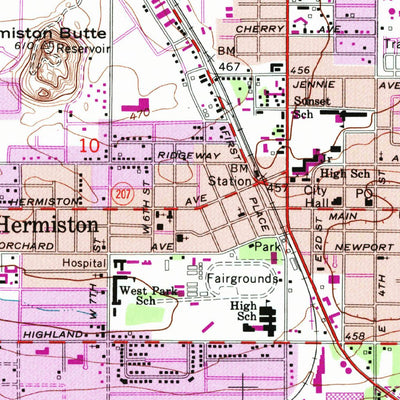 United States Geological Survey Hermiston, OR (1962, 24000-Scale) digital map