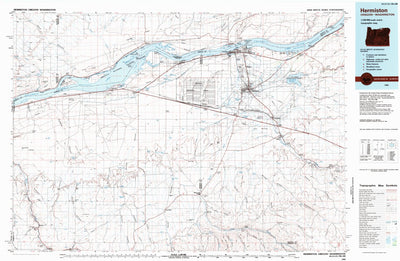 United States Geological Survey Hermiston, OR-WA (1984, 100000-Scale) digital map