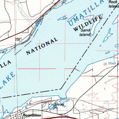 United States Geological Survey Hermiston, OR-WA (1984, 100000-Scale) digital map