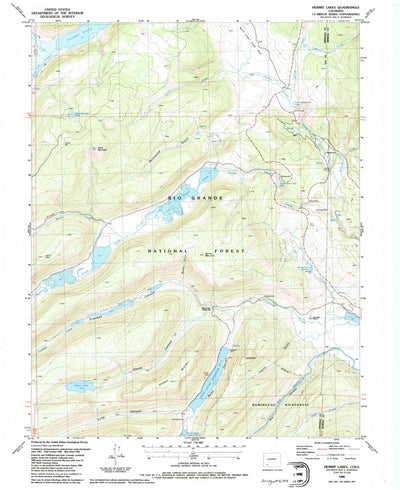 United States Geological Survey Hermit Lakes, CO (1986, 24000-Scale) digital map