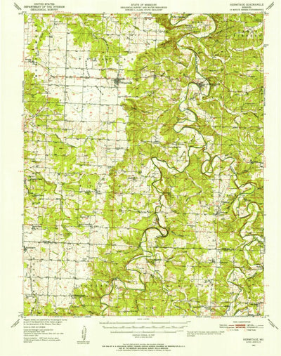 United States Geological Survey Hermitage, MO (1951, 62500-Scale) digital map