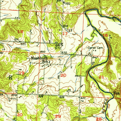 United States Geological Survey Hermitage, MO (1951, 62500-Scale) digital map