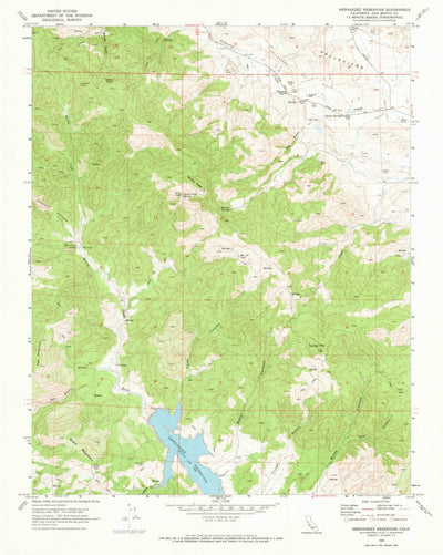 United States Geological Survey Hernandez Reservoir, CA (1969, 24000-Scale) digital map