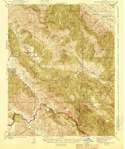 United States Geological Survey Hernandez Valley, CA (1944, 62500-Scale) digital map