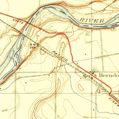 United States Geological Survey Herndon, CA (1923, 31680-Scale) digital map
