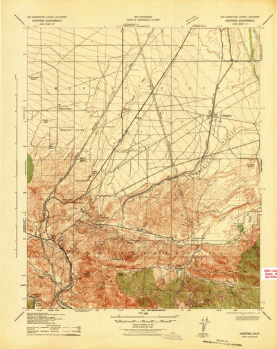 United States Geological Survey Hesperia, CA (1942, 62500-Scale) digital map