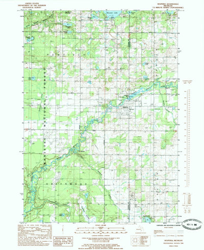 United States Geological Survey Hesperia, MI (1985, 24000-Scale) digital map