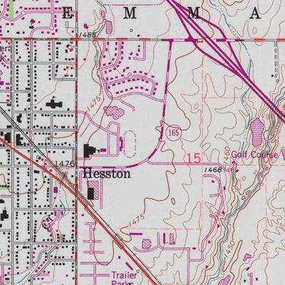 United States Geological Survey Hesston, KS (1965, 24000-Scale) digital map