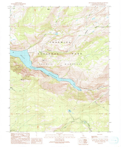 United States Geological Survey Hetch Hetchy Reservoir, CA (1990, 24000-Scale) digital map