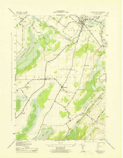 United States Geological Survey Heuvelton, NY (1943, 31680-Scale) digital map