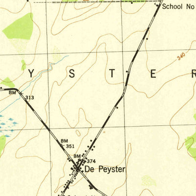 United States Geological Survey Heuvelton, NY (1943, 31680-Scale) digital map