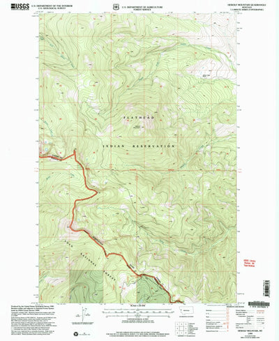 United States Geological Survey Hewolf Mountain, MT (1999, 24000-Scale) digital map