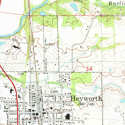 United States Geological Survey Heyworth, IL (1981, 24000-Scale) digital map