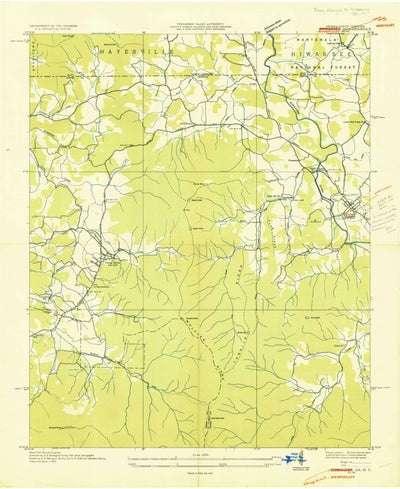 United States Geological Survey Hiawassee, GA-NC (1935, 24000-Scale) digital map