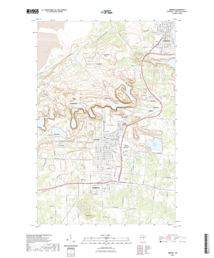 Hibbing, MN (2022, 24000-Scale) Map by United States Geological Survey ...