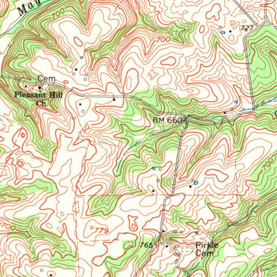 United States Geological Survey Hickory Flat, KY-TN (1967, 24000-Scale) digital map