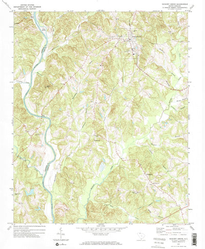 United States Geological Survey Hickory Grove, SC (1972, 24000-Scale) digital map