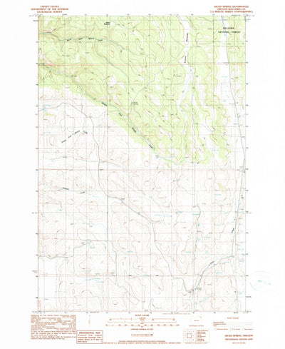 United States Geological Survey Hicks Spring, OR (1990, 24000-Scale) digital map