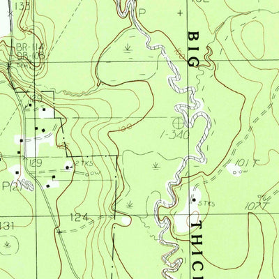 United States Geological Survey Hicksbaugh, TX (1984, 24000-Scale) digital map