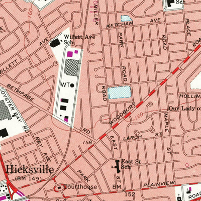 United States Geological Survey Hicksville, NY (1967, 24000-Scale) digital map