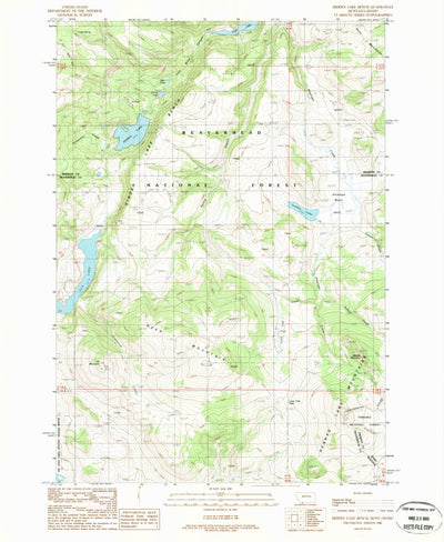 United States Geological Survey Hidden Lake Bench, MT-ID (1988, 24000-Scale) digital map