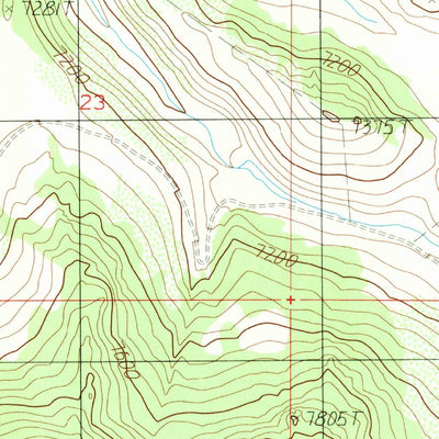 United States Geological Survey Hidden Lake Bench, MT-ID (1988, 24000-Scale) digital map