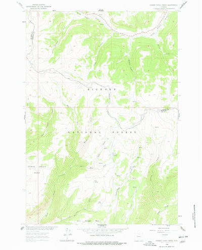 United States Geological Survey Hidden Tepee Creek, WY (1960, 24000-Scale) digital map