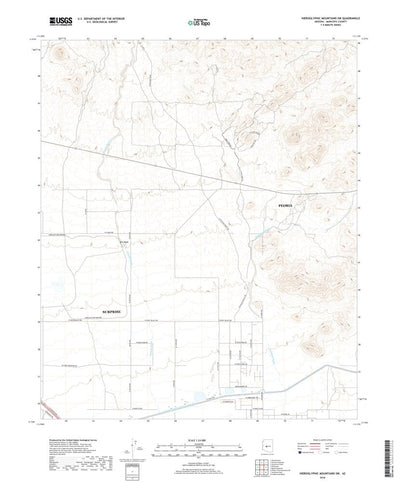 United States Geological Survey Hieroglyphic Mountains SW, AZ (2018, 24000-Scale) digital map