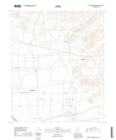 United States Geological Survey Hieroglyphic Mountains SW, AZ (2021, 24000-Scale) digital map