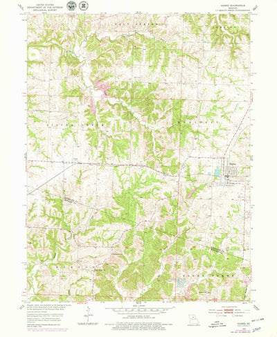 United States Geological Survey Higbee, MO (1953, 24000-Scale) digital map
