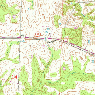 United States Geological Survey Higbee, MO (1953, 24000-Scale) digital map