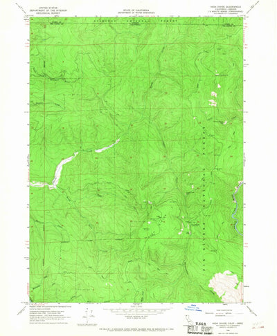 United States Geological Survey High Divide, CA-OR (1966, 24000-Scale) digital map
