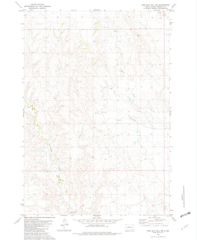 United States Geological Survey High Elk Hill SW, SD (1981, 24000-Scale) digital map
