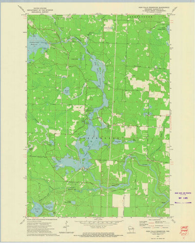 United States Geological Survey High Falls Reservoir, WI (1972, 24000-Scale) digital map