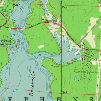 United States Geological Survey High Falls Reservoir, WI (1972, 24000-Scale) digital map