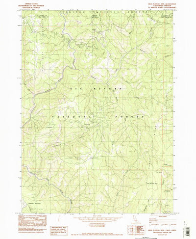 United States Geological Survey High Plateau Mountain, CA-OR (1982, 24000-Scale) digital map