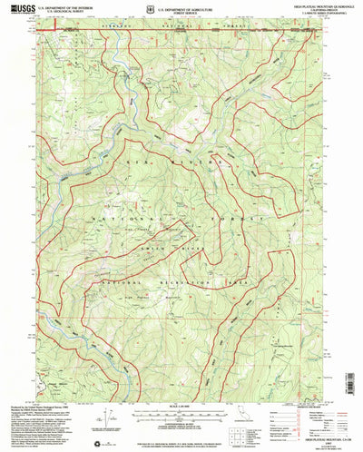 United States Geological Survey High Plateau Mountain, CA-OR (1997, 24000-Scale) digital map
