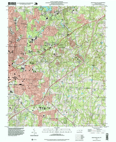 United States Geological Survey High Point East, NC (1993, 24000-Scale) digital map