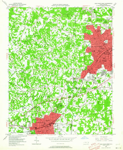 United States Geological Survey High Point West, NC (1949, 24000-Scale) digital map