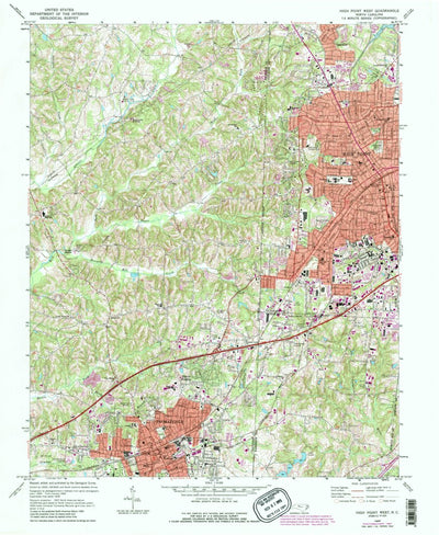 United States Geological Survey High Point West, NC (1969, 24000-Scale) digital map