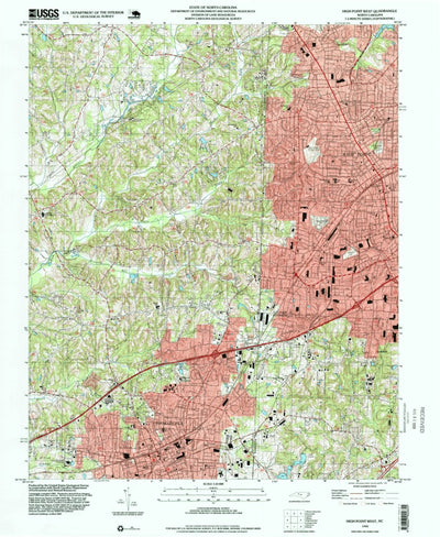 United States Geological Survey High Point West, NC (1993, 24000-Scale) digital map